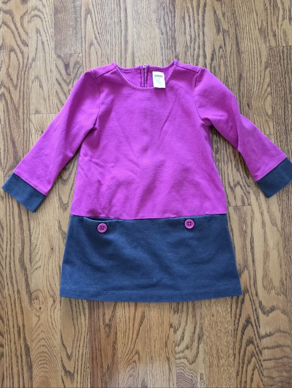 Gymboree Magenta and Navy Colorblock Button Dress